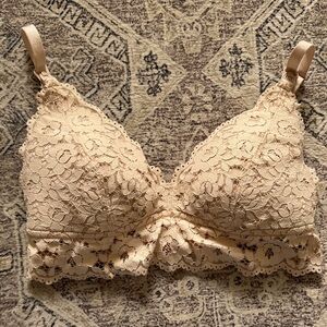 Beige Lace Nursing Bra